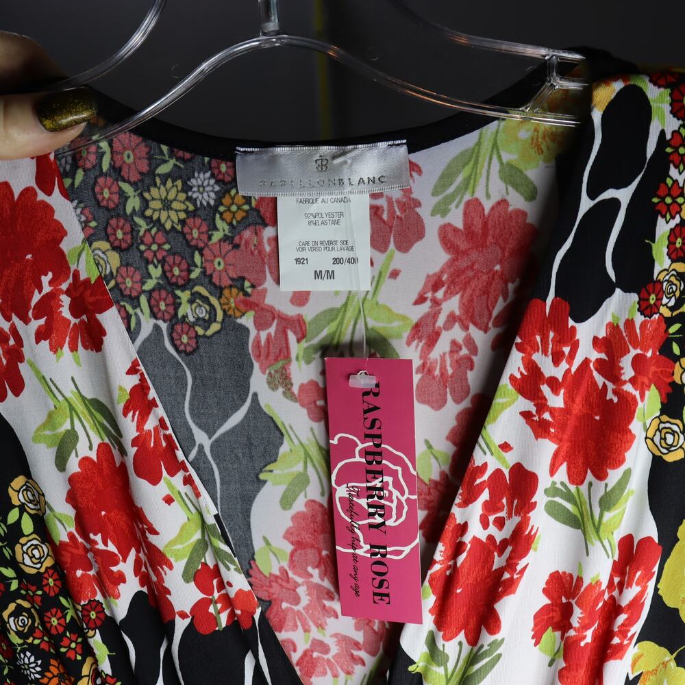 Papillon Blanc Raspberry Rose Patchwork Maxi Dres… - image 4